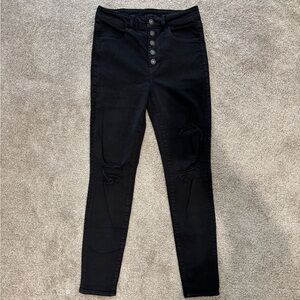 American Eagle next level stretch black denim. High waisted.